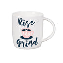 Just for Laughs Drinkware Gift Set Ceramic Cup and Stemless Wine Glass, "Relax" and "Rise"