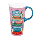 Cottage Garden Drinkware Gift Set Ceramic Perfect Cup and Door Hanger, 17oz, Gift Box