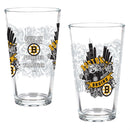 Boston Bruins 16oz Glass pint, Set of 2