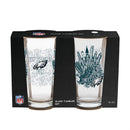 Philadelphia Eagles 16oz Glass pint, Set of 2