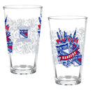 New York Rangers 16oz Glass pint, Set of 2