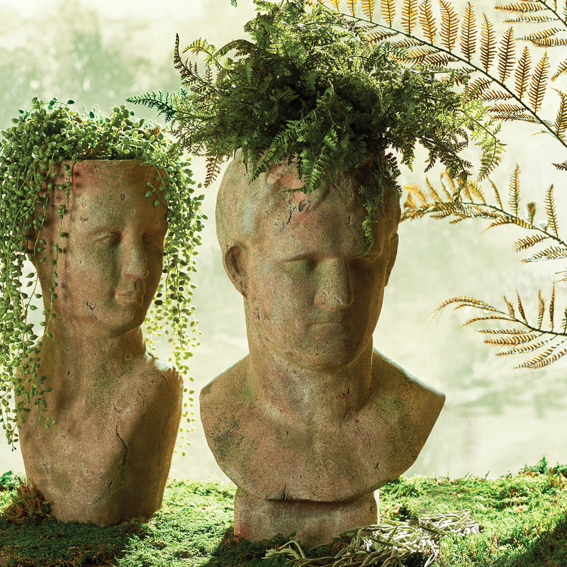 NAPA Home & Garden, WEATHERED GARDEN MALE BUST PLANTER,DJ248