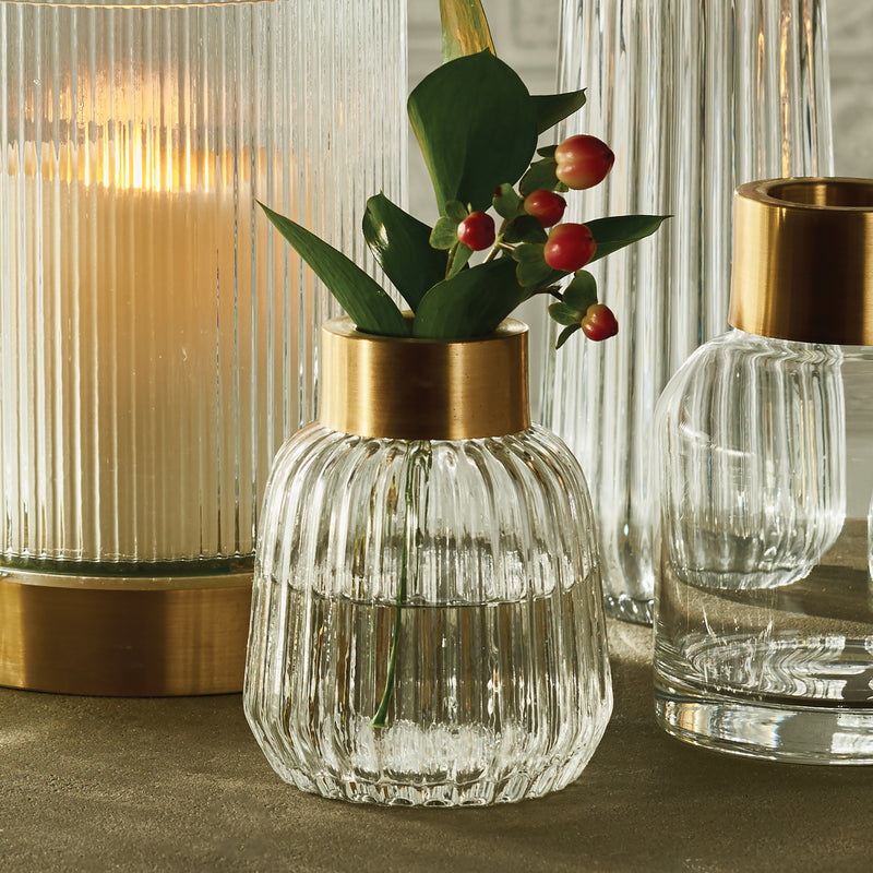 NAPA Home & Garden, JASPER FLUTED GLASS VASE 4.25",DW202