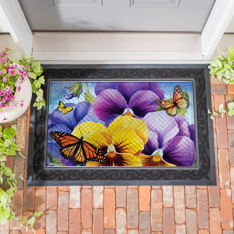 Pansies & Butterflies Embossed Mat