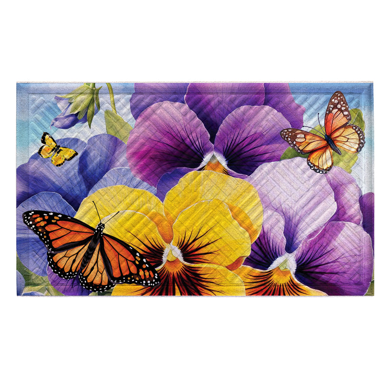 Pansies & Butterflies Embossed Mat