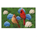Cardinal Couple Among Hydrangea Embossed Mat
