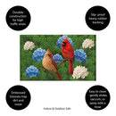 Cardinal Couple Among Hydrangea Embossed Mat