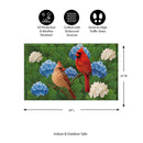 Cardinal Couple Among Hydrangea Embossed Mat