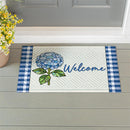 Welcome Blue Hydrangea Embossed Mat