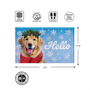 Happy Winter Golden Retriever Embossed Mat