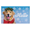 Happy Winter Golden Retriever Embossed Mat