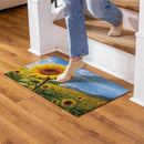 Golden Sunflower Field Embossed Mat