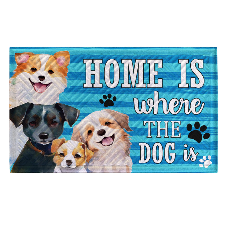 Home Is Where The Dog Is Embossed Mat