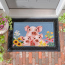 Hillside Pasture Pigs Embossed Mat
