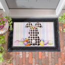 Buffalo Plaid Bunny Welcome Embossed Mat