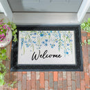 Welcome Blue Wildflower Embossed Mat