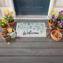 Welcome Blue Wildflower Embossed Mat