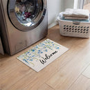 Welcome Blue Wildflower Embossed Mat