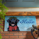 Happy Winter BlackLab Embossed Mat