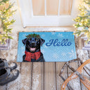 Happy Winter BlackLab Embossed Mat