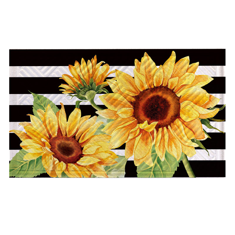 Striped Sunflowers Embossed Mat