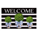 Topiary With Bow Embossed Mat