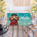 Happy Winter Goldendoodle Embossed Mat