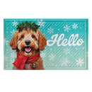 Happy Winter Goldendoodle Embossed Mat