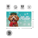Happy Winter Goldendoodle Embossed Mat