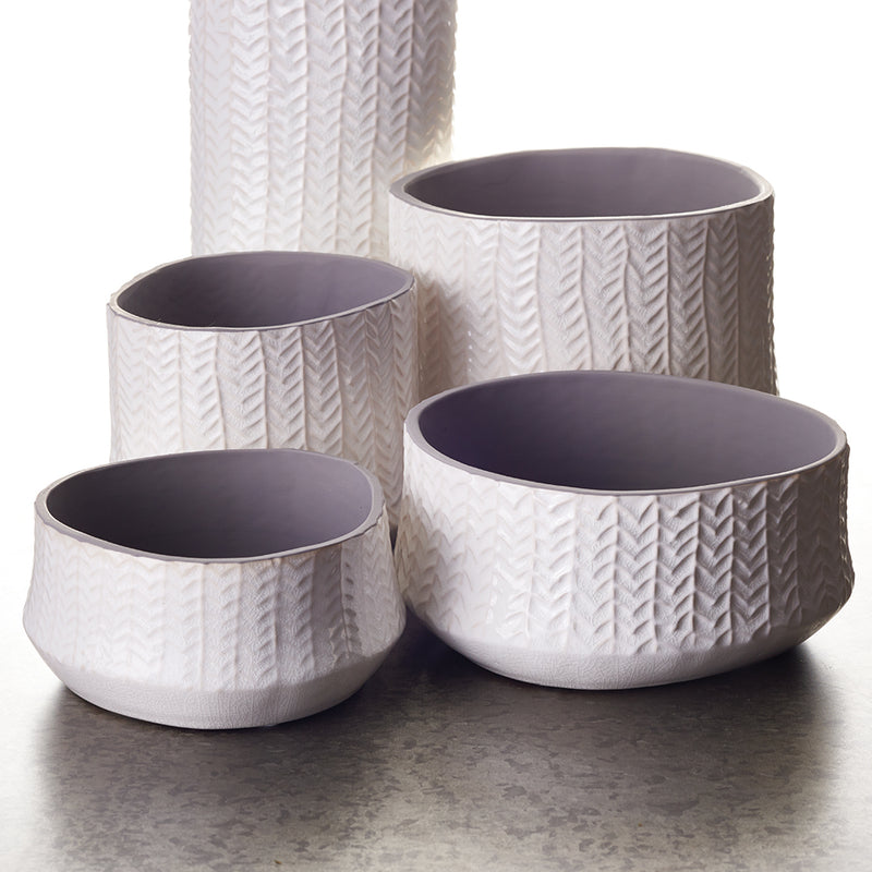 NAPA Home & Garden, FRASIER LOW POTS, SET OF 2,EN136WH