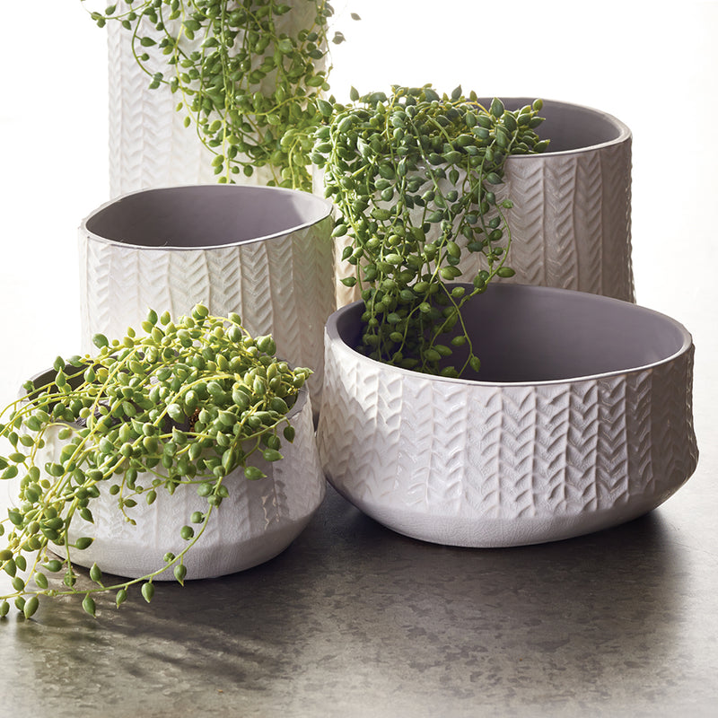 NAPA Home & Garden, FRASIER LOW POTS, SET OF 2,EN136WH