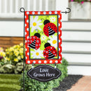 Garden Fabric Flag Sign "Love Grows Here"