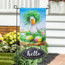 Garden Fabric Flag Sign, "Hello"