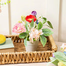 Cottage Garden Faux Floral Table Decor, 9", Wooden Crate