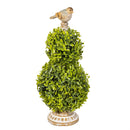 Cottage Garden Faux Floral Table Decor, Faux Boxwood Double Orb Topiary, 15"