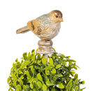 Cottage Garden Faux Floral Table Decor, Faux Boxwood Double Orb Topiary, 15"