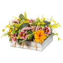 Hillside Pasture Faux Floral Table Decor, 9.5", Wooden Crate