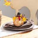 Harvest Blossom Faux Floral Table Decor, Natural Fiber Turkey, 4"H