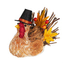 Harvest Blossom Faux Floral Table Decor, Natural Fiber Turkey, 4"H