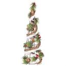 Snowbirds Faux Floral Table Decor, Wood & Berry Table Top Tree, Nested Set of 2