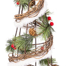 Snowbirds Faux Floral Table Decor, Wood & Berry Table Top Tree, Nested Set of 2