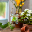 Pollinator Garden Faux Floral Table Decor Artificial in Hanging Glass Jar, 3"H, CDU