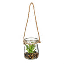 Pollinator Garden Faux Floral Table Decor Artificial in Hanging Glass Jar, 3"H, CDU
