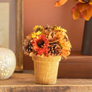 Harvest Blossom Faux Floral Table Decor, Natural Fiber Sunflower, 8"H