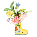 Cottage Garden Faux Floral Table Decor, Rain Boot