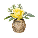 Petal & Plow Faux Floral Table Decor Artificial Rose in Pot, 4.25"H, Asst of 3, CDU