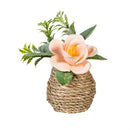 Petal & Plow Faux Floral Table Decor Artificial Rose in Pot, 4.25"H, Asst of 3, CDU