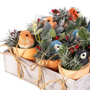 Snowbirds Faux Floral Table Decor, Artificial Bird, 5"H, Asst of 3, Wooden Crate