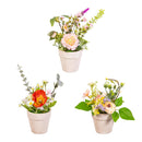 Hop into Spring Faux Floral Table Decor, Spring Florals, 7", Asst of 3, Wooden Crate