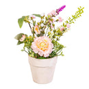 Hop into Spring Faux Floral Table Decor, Spring Florals, 7", Asst of 3, Wooden Crate